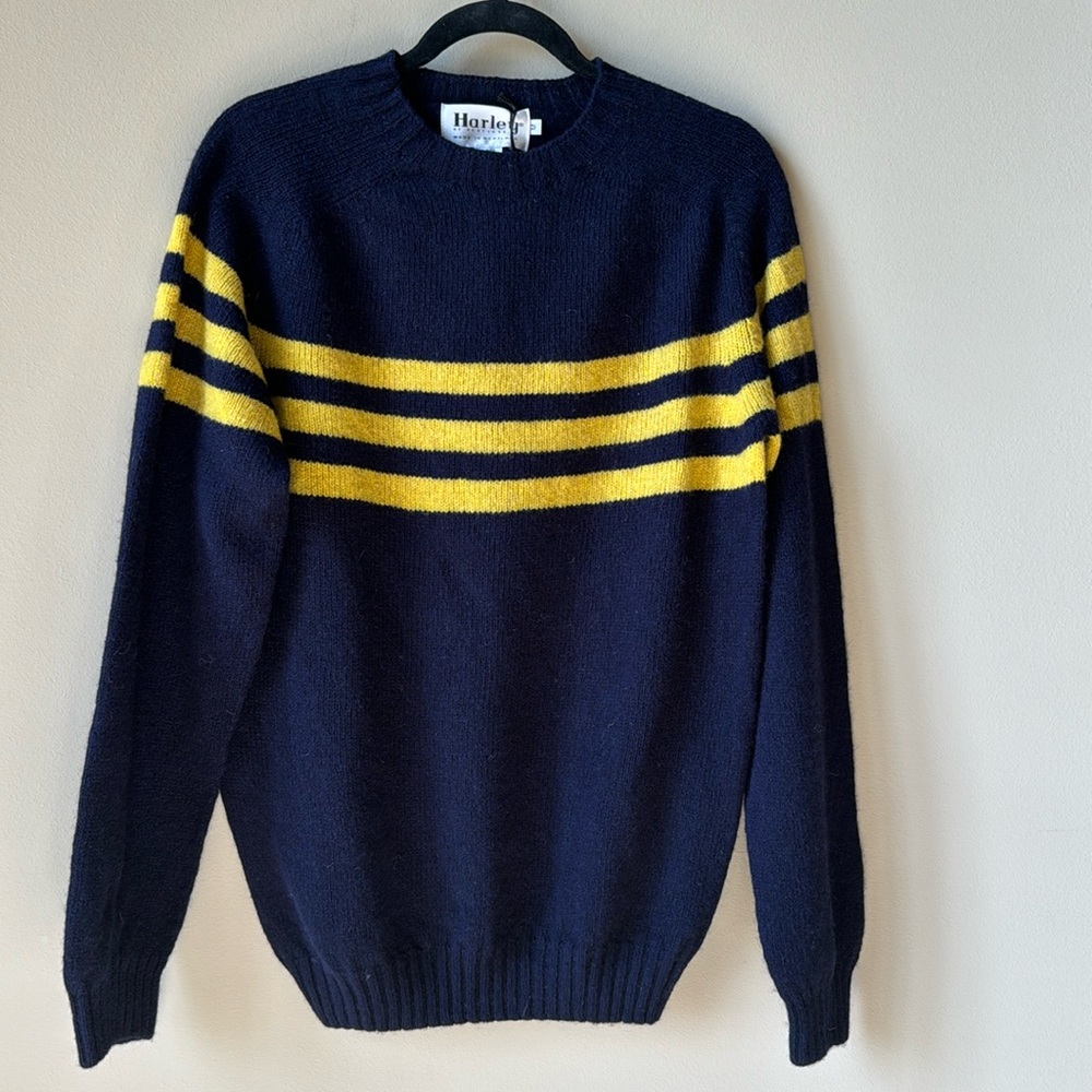 Harley of Scotland wool striped sweater sz M